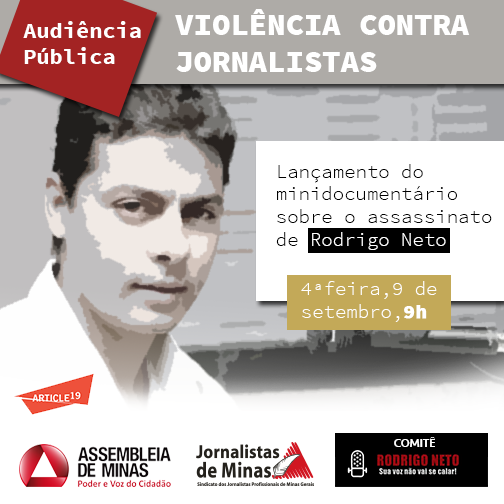 Violência contra jornalistas é tema de audiência pública na Assembleia nesta quarta 9/9