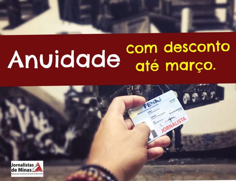 Pagamento da Anuidade Sindical 2017 com desconto de 15% pode ser feito até 8 de fevereiro