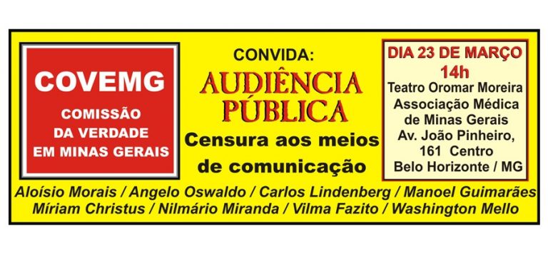 Comissão da Verdade realiza audiência pública sobre censura aos meios de comunicação