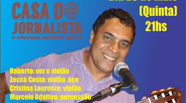 No Espaço Cultural Casa d@ Jornalista, Roberto Nogueira canta Caetano Veloso