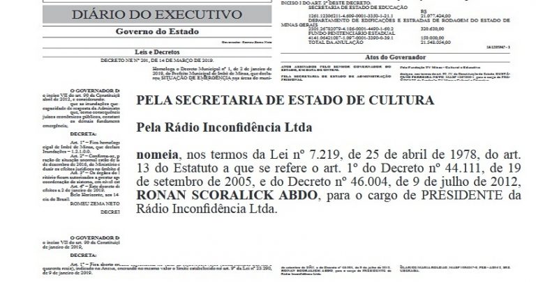 Após mobilização, governador nomeia novos presidentes da Rádio Inconfidência e da Rede Minas