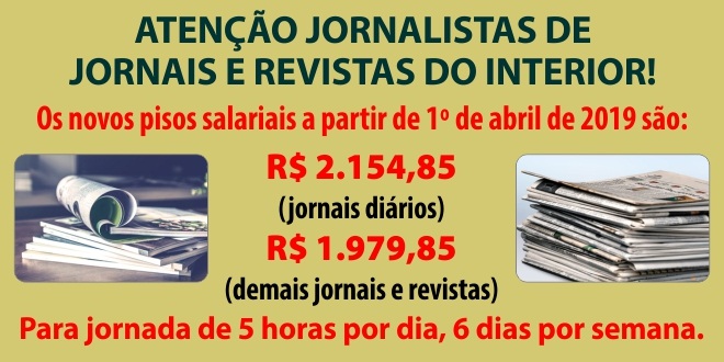 Novos pisos salariais