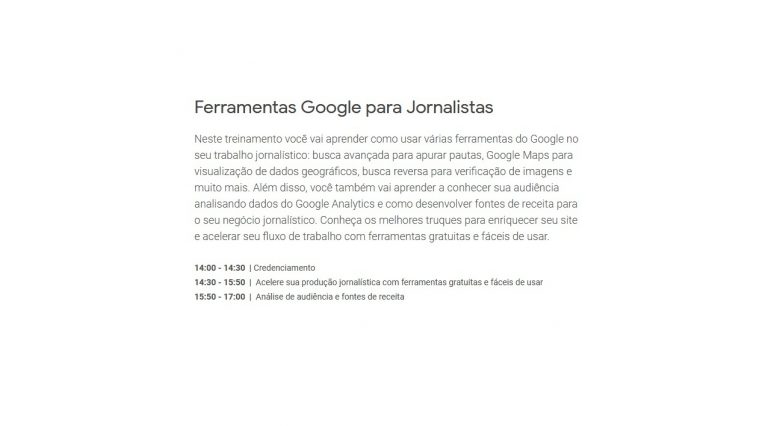 Google oferece curso gratuito para jornalistas em BH