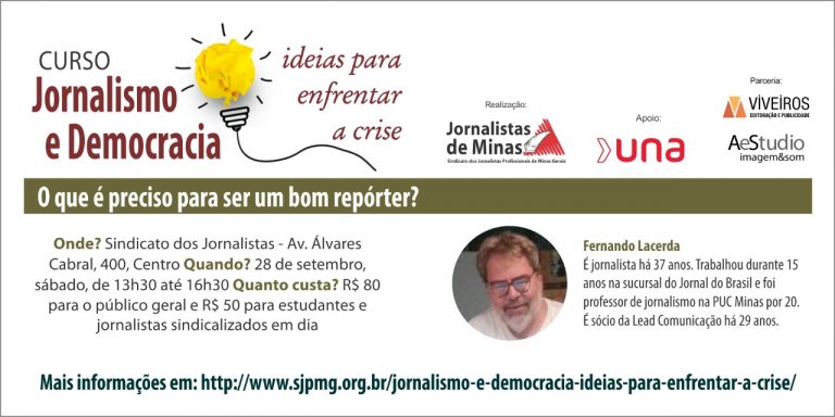 RETROSPECTIVA 2019: Fernando Lacerda faz o encerramento do curso ‘Jornalismo e Democracia’ no sábado 28/9