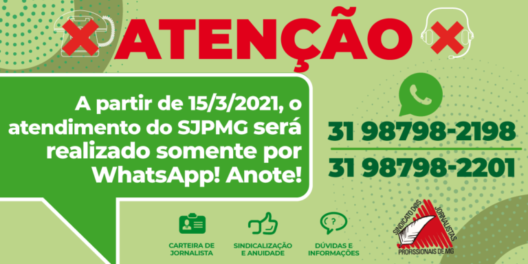 Atenção: SJPMG passa a atender somente por Whats App