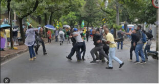 Todos as pessoas que aparecem nas imagens agredindo os jornalistas foram identificadas pela Polícia. foto: O Tempo