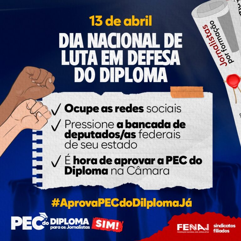 Defesa da PEC do Diploma: jornalistas encaminham carta aos deputados pela votação