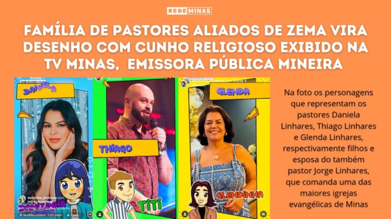 Pastores aliados de Zema viram personagens de desenho na TV Minas, emissora pública do estado